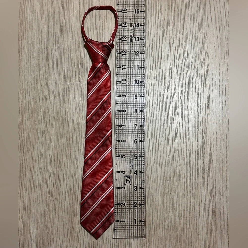 Black N Bianco. Red Striped Tie - Classic Formal Accessory (2” wide)